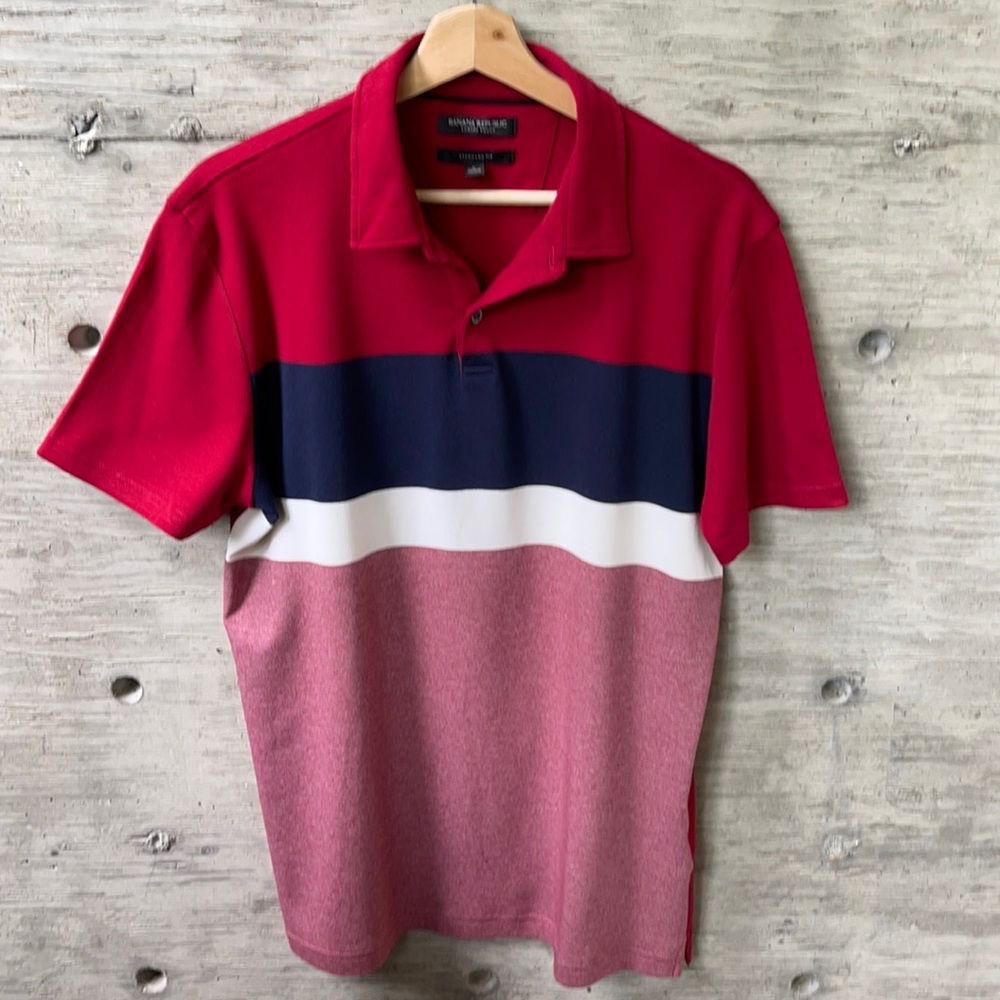 Men’s L cotton stripe polo by BR